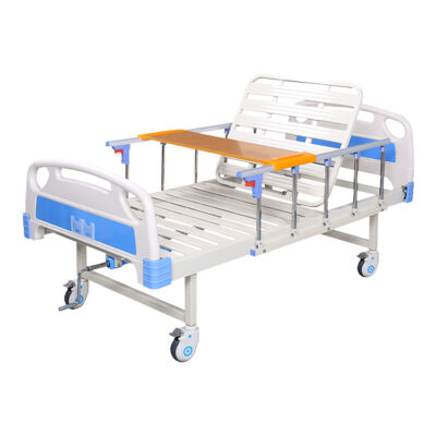 Manual Single Crank Hospital Bed ABS Headboard and Wheels CZ1-C (2)